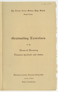 Programa de ejercicios de graduación de la clase de enero de 1911 en la Escuela Secundaria Frank Louis Soldan, St. Louis de Unknown